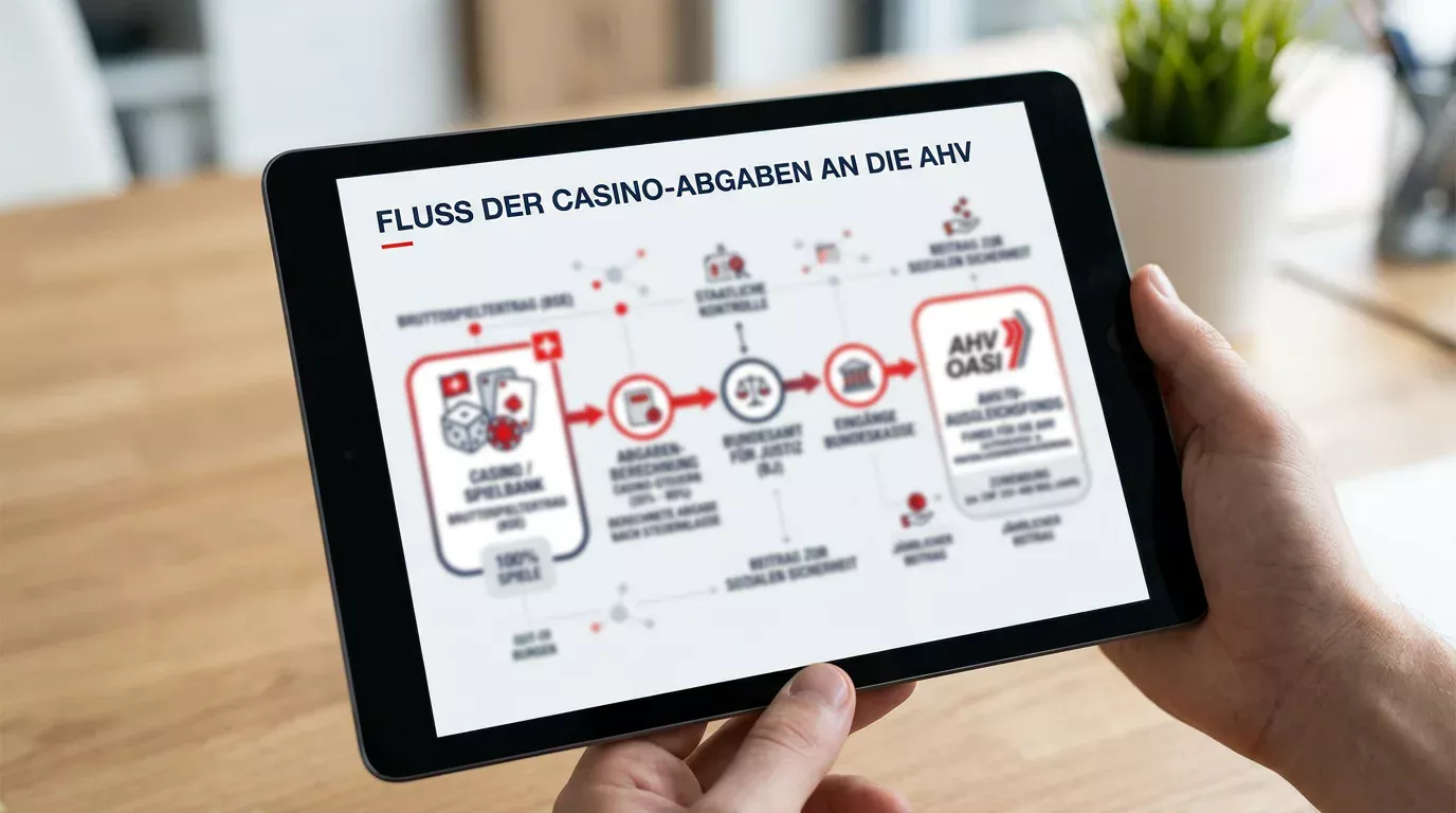 Flussdiagramm der AHV-Einnahmen aus Casino-Abgaben