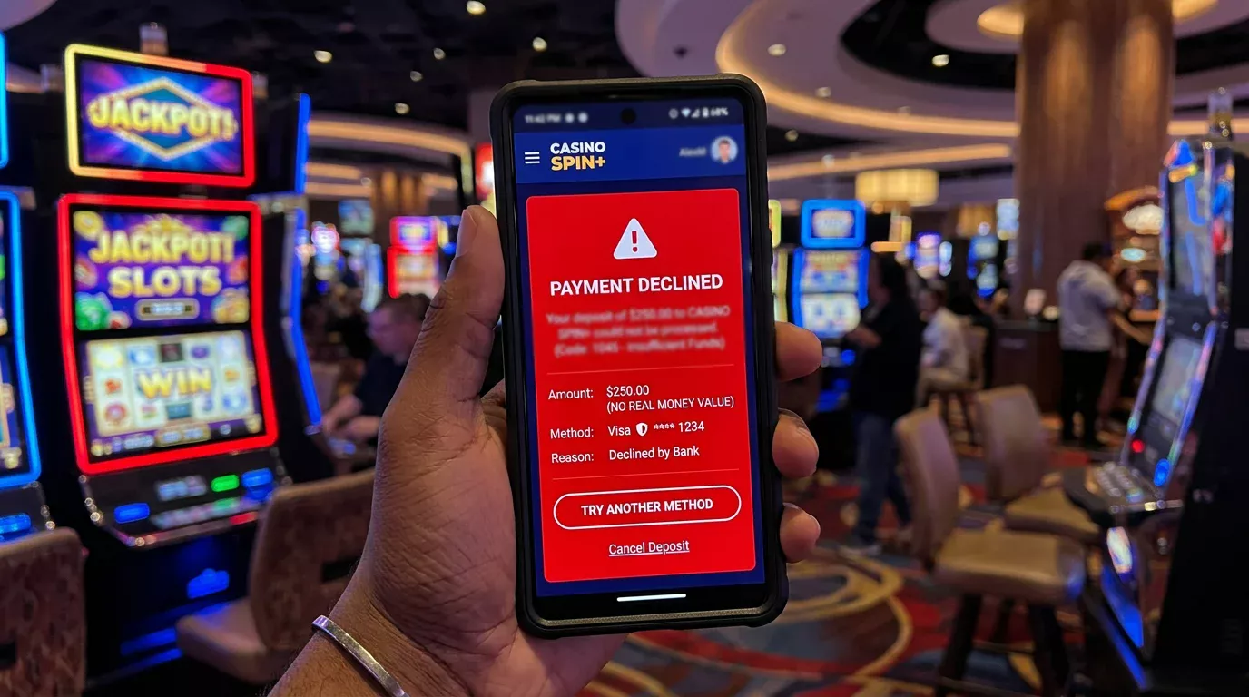 Rote Ablehnungs-Anzeige bei Casino-TWINT-Zahlung