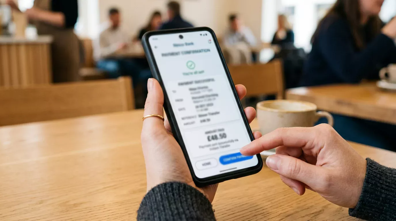 App-to-App-Zahlungsablauf auf einem Smartphone