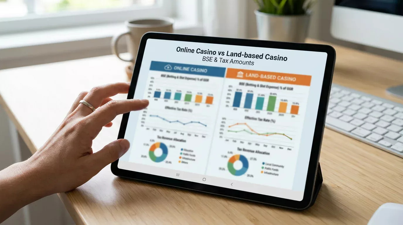 Vergleich der Abgaben zwischen Online- und Landcasino