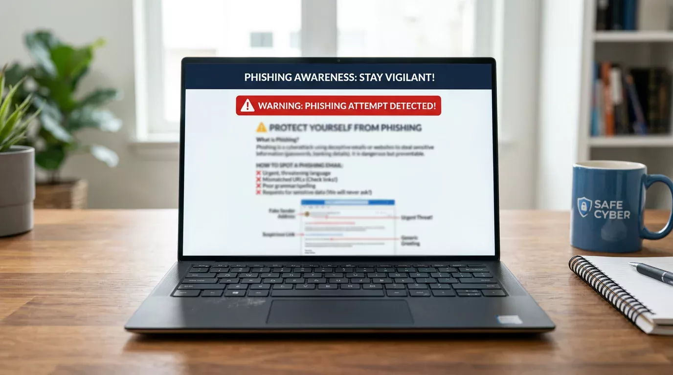 Phishing-Bewusstseins-Bildschirm als Gegenbeispiel