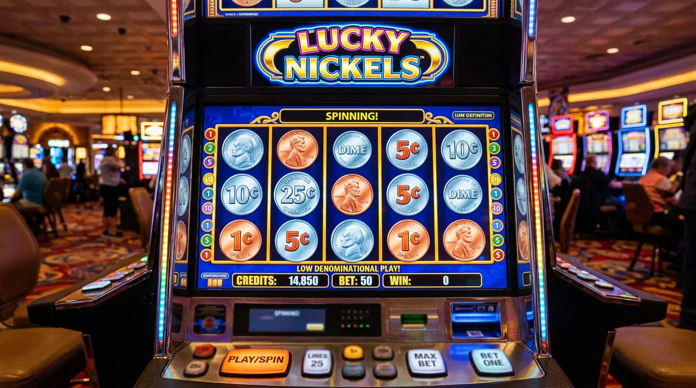 Slot-Machine mit kleinem Einsatz in einem Online-Casino