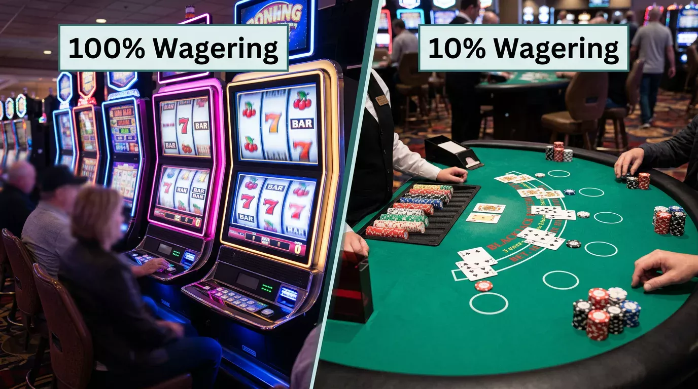 Slot-Spiele versus Tischspiele beim Casino-Bonus-Wagering: unterschiedliche Beitragssätze