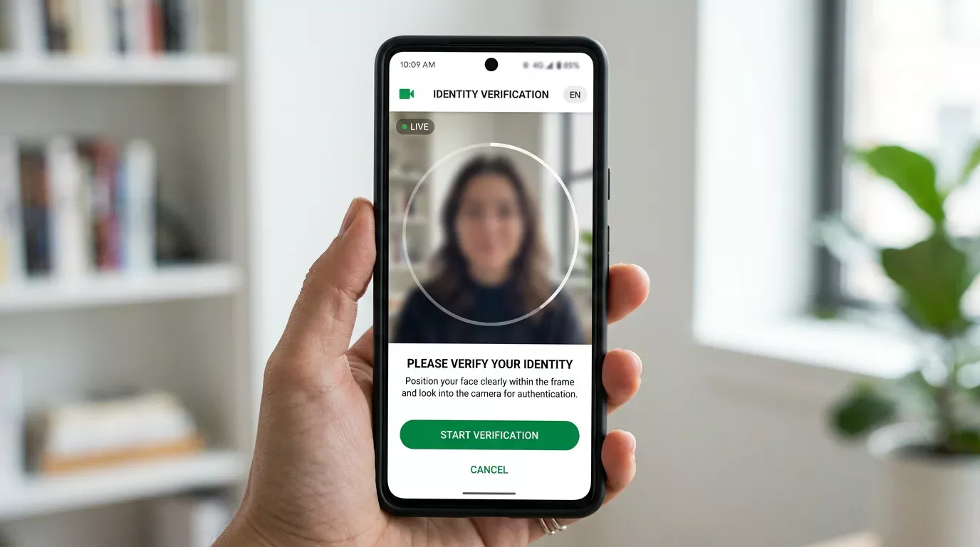 Video-Ident-Verifizierung auf einem Smartphone